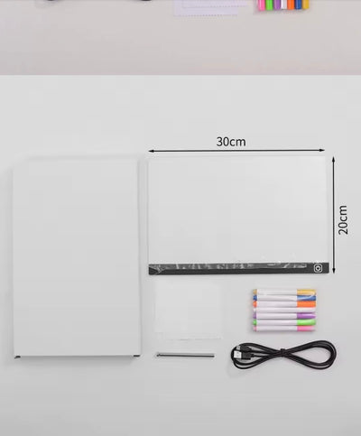 LED Akryl Tegnetavle med Lys.